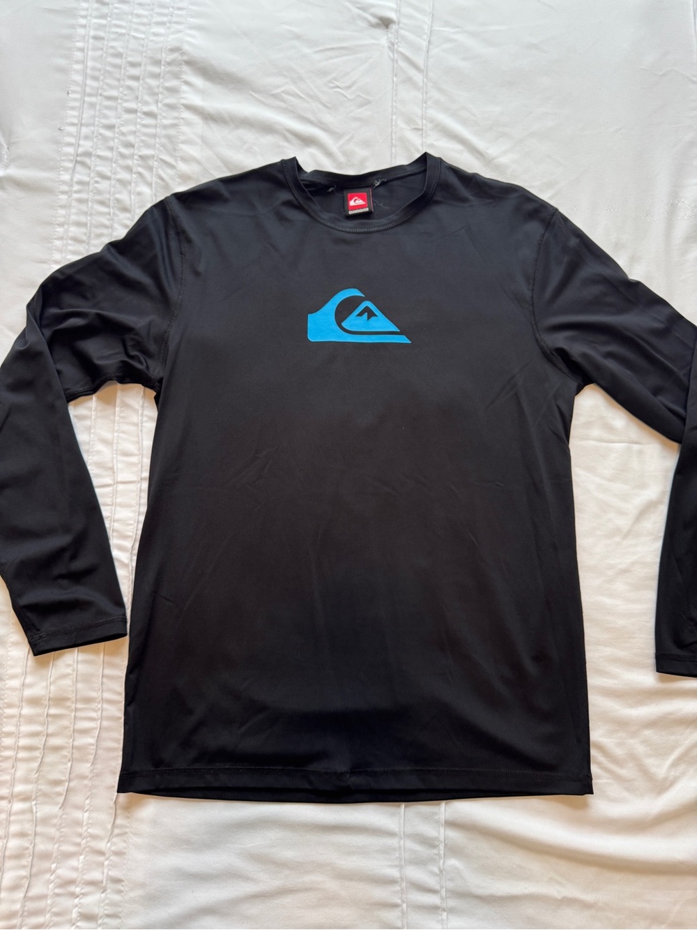 Quiksilver Black Long Sleeve Tee with Bright Blue Logo